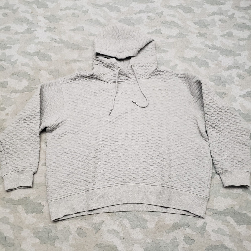 Zyia Active Sweatshirt Womens Large Gray Pullover Hoodie Diamond‎ Ribbed